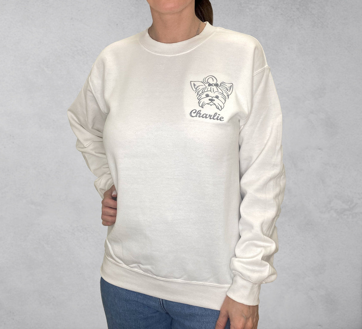 Custom Embroidered Dog Sweatshirt, Embroidered Pet Sweatshirt, Embroidery Dog Face Hoodie, Custom Sweatshirt From Dog Mom Photo, Dog Hoodies