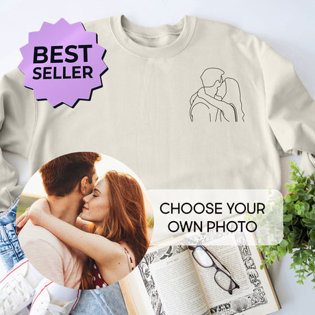 Custom portrait from photo to shirt, outline photo sweatshirt, Custom Photo, custom portrait, Couple Hoodie, Couple Shirt, Couple Hoodie