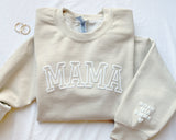 Personalized Mama Sweatshirt with Kid Names on Sleeve Mothers Day Gift for Mom