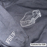 Custom Embroidered Car Outline Sweatshirt From Your Photo, Embroidered Car Hoodie, Custom Car Sweater, Car Lover Hoodie or Tee