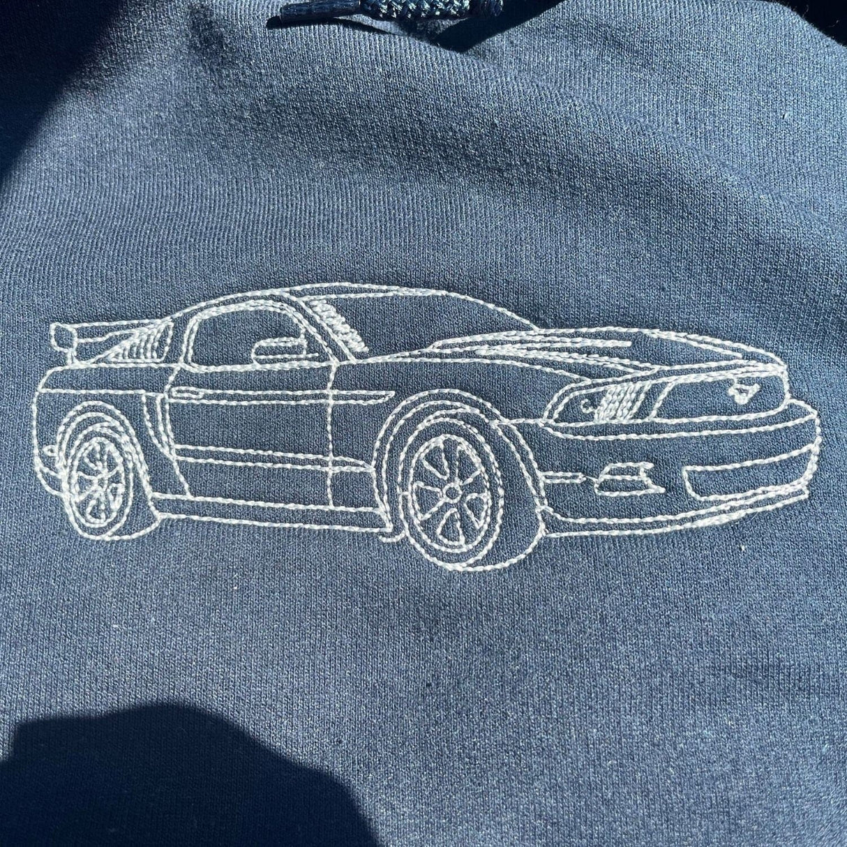 Custom Embroidered Car Outline Sweatshirt From Your Photo, Embroidered Car Hoodie, Custom Car Sweater, Car Lover Hoodie or Tee