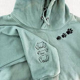 Custom Embroidered Pet Sweatshirts,Pet Lover Gifts,Embroidered With Dog Ear Outline,Dog Embroidered Sweatshirt, Dog Dad Hoodie Personalized