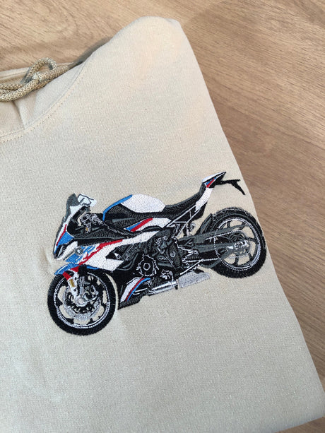 Custom Motorcycle Embroidered Hoodie, Motorcycle Lover Gift