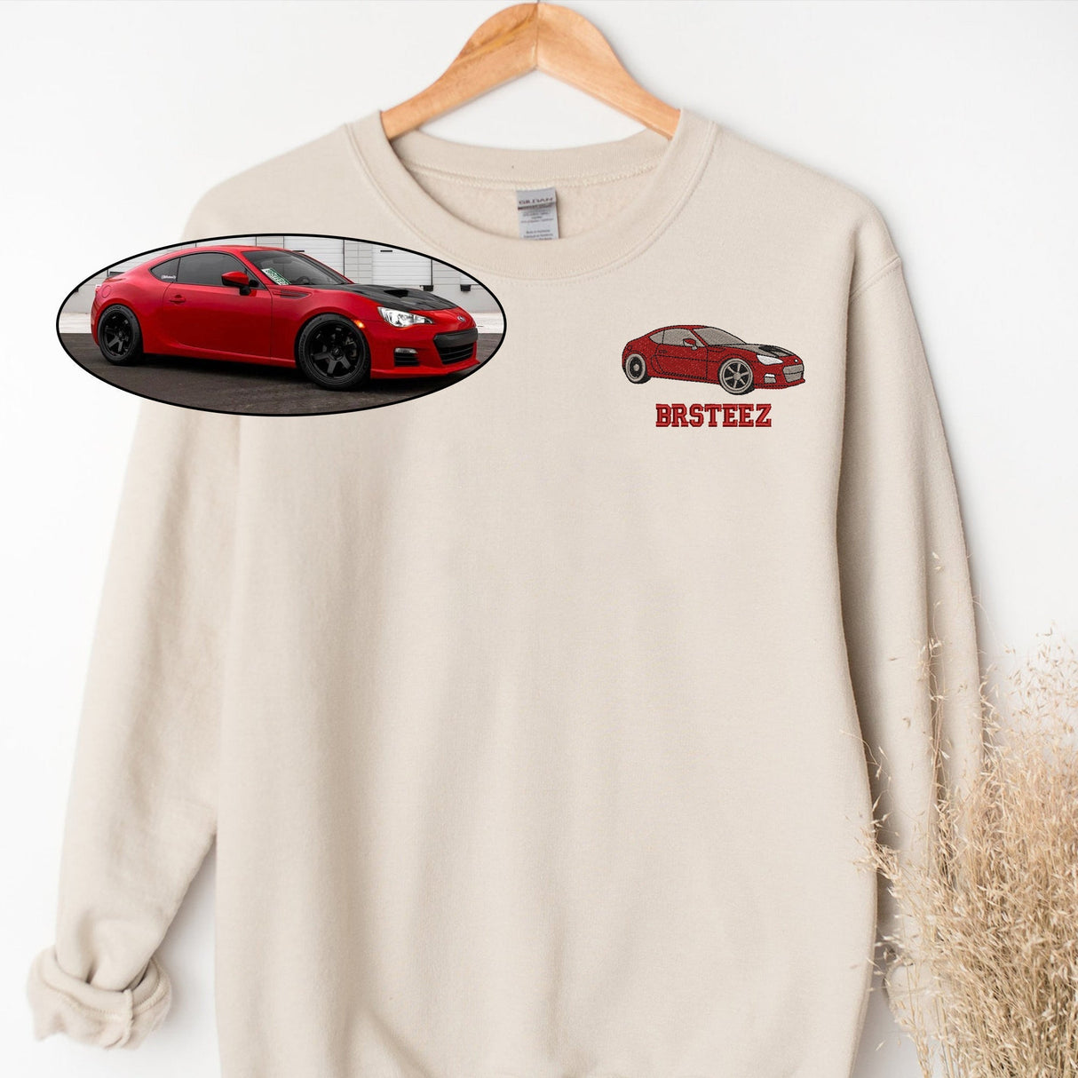 Custom Embroidered Car Hoodie, Car Lover Gift