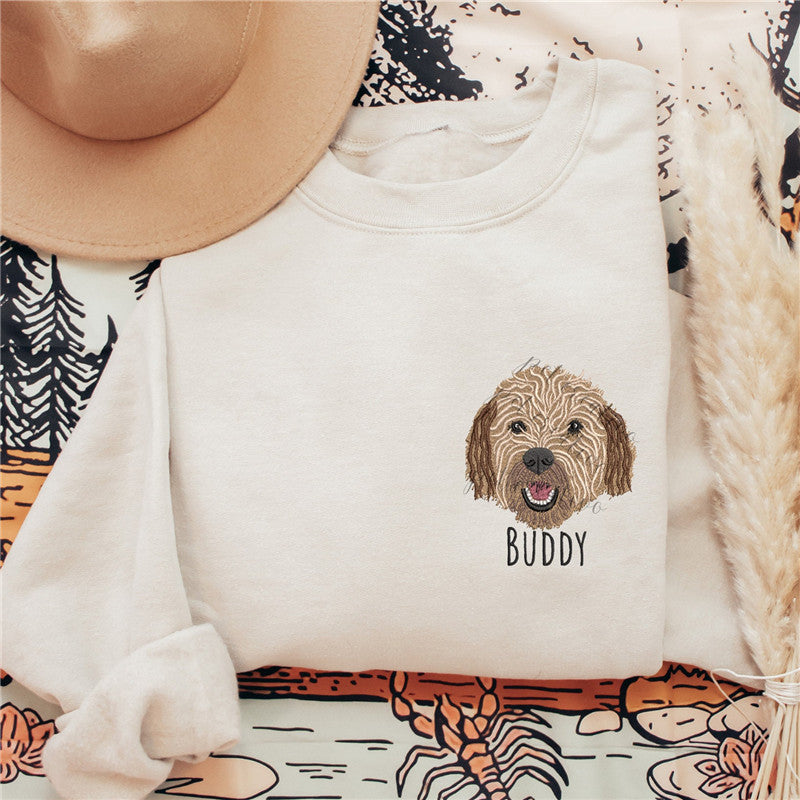 Gifts For Pet Lover Custom Pet Face and Pet name Sweatshirt