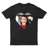 Personalized T-shirt Heart Shaped Sequin with Custom Photo Design Creative Gift for Couples